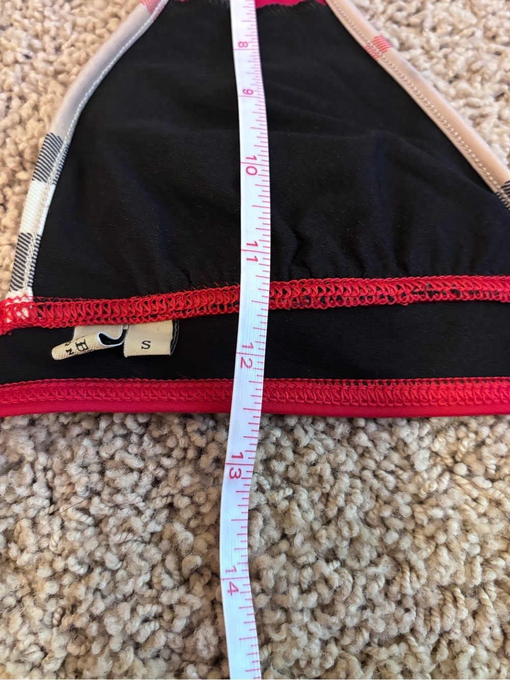 Burberry Iconic Red & Plaid Triangle Bikini Top | Size Small - Picture 10 of 12